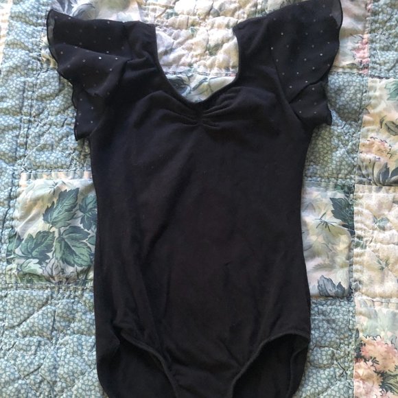 Bloch Other - Bloch Girls 8-10 Black Leotard w Ruffle Sleeves